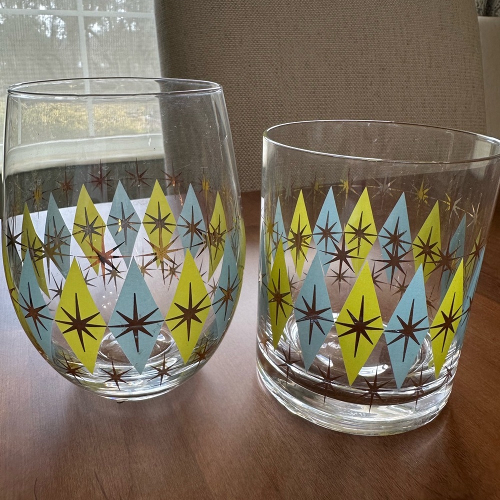 Retro Geometric Glassware Set - Picture 4 of 4